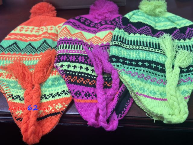 Lot 44-4086f - Lot of 3 sock hats with tassels. New. See All Photo's Not Tested Never opened, Factory Sealed