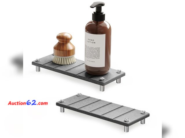 Lot 44-9087 - SpaceAid 2 Pack Drying Sink Caddy, Instant Dry Water Absorbing Stone Tray for Sink Organizers, Kitchen Counter Soap Dish Holder Absorbent Co...