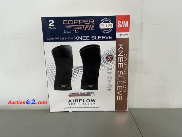 Lot 44-1565b - Copper Fit Elite Compression Knee Sleeve  2 Pack (Small/Medium) - Copper Fit Elite Knee Sleeve delivers the compression support you need wit...