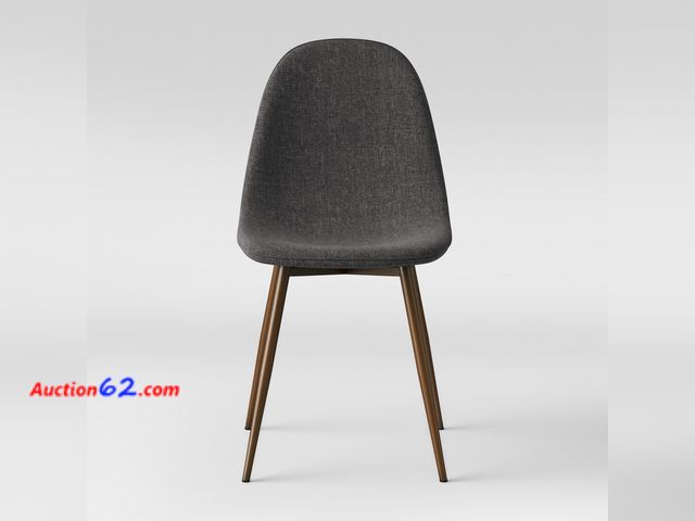 Lot 44-541e - $140 Retail price - 2pk Copley Dining Chairs Dark Gray - Threshold™: Upholstered, Metal Legs, Mid-Century Modern Not Tested See All Photo's ...