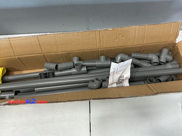 Lot 44-4033f - PVC Pipe and Fittings Kit with Yellow Fabric Appears New, A basic inspection has been given to this item. Sold AS-IS. Not Tested See All Pho...