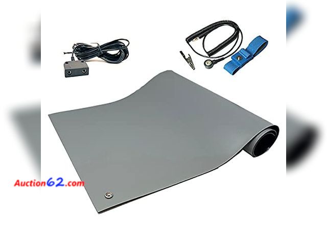 Lot 44-233 - RubberStat Dual Layer ESD Compliant Workstation Rubber Table Mat Kit, Soldering, Cell Phone Repair, with Wrist Strap Set and Ground Cord - 2...