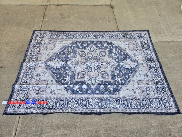 Lot 44-6964g - VK VK·LIVING Machine Washable Rug 5'x7' Vintage Design Washable Area Rugs with Non-Slip Stain Resistant (RoyalBlue) Appears New, A basic ins...