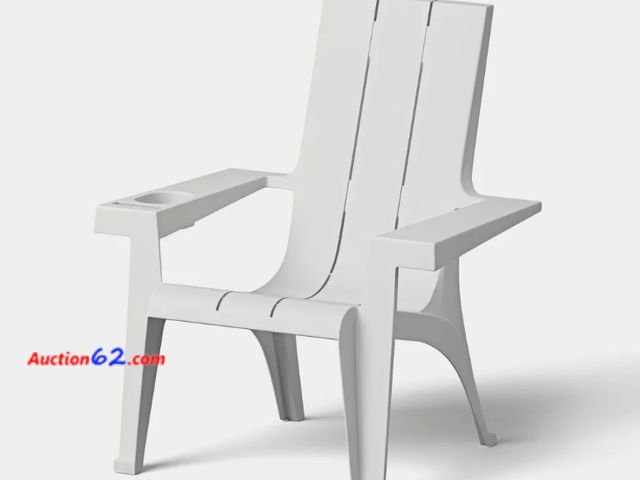 Lot 44-1625m - Resin Stackable Adirondack Chair Cream - Room Essentials Appears New, A basic inspection has been given to this item. Sold AS-IS. See All Ph...