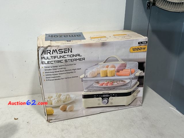 Lot 44-799 - AIRMSEN Multifunctional Electric Steamer TL-1230 Not Tested See All Photo's E-Commerce Return, A basic inspection has been given to this ite...