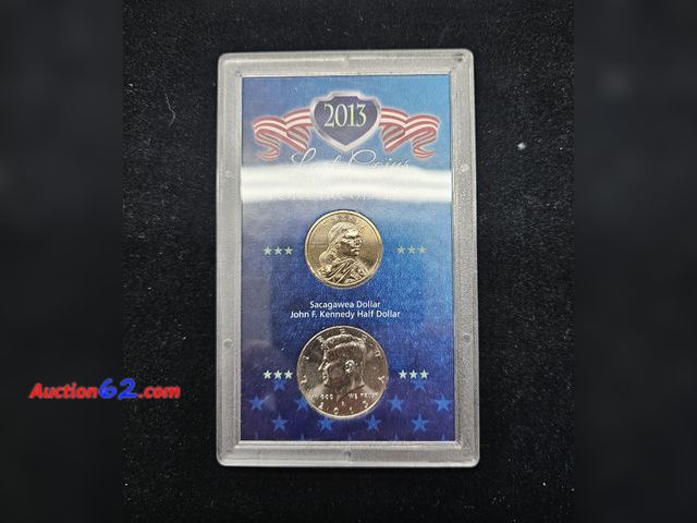 Lot 44-8328o - 2013 LAST COINS NEVER RELEASED FOR CIRCULATION SET W/BRILLIANT UNCIRCULATED SACAGAWEA NATIVE AMERICAN TREATY DOLLAR AND KENNEDY HALF DOLLAR....