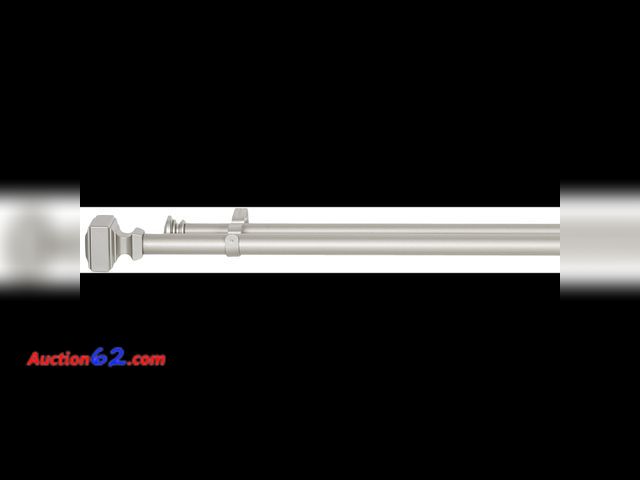 Lot 44-279p - Amazon Basics 1-inch Double Curtain Rod for Windows with Square Finials, Adjustable, 72" to 144", Nickel Finish- Maybe Missing A Couple Scre...