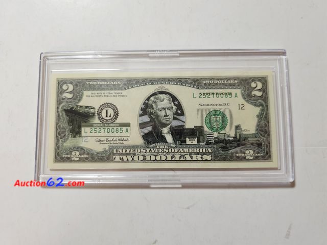 Lot 44-8320q - WASHINGTON, D.C. ENHANCED $2 STATE BILL. HAS CAPITAL AND A FREIGHT TRAIN.-NT