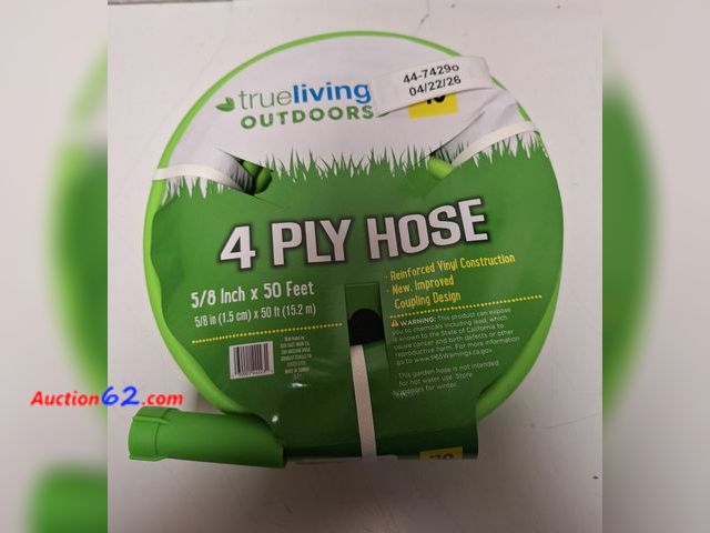 Lot 44-7429o - True Living outdoors ⅝"×50' 4-Ply hose  Appears New, A basic inspection has been given to this item. Sold AS-IS.