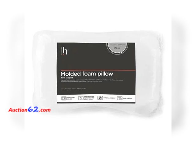 Lot 44-2599w - Home Expressions Molded Foam Firm Support Pillow, One Size, White Appears New, A basic inspection has been given to this item. Sold AS-IS. N...