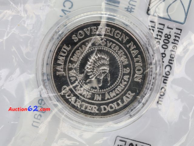 Lot 44-8331m - 2019 JAMUL COPPER NICKEL CONNECTICUT MOHEGAN INDIAN PROOF QUARTER. REAL CURRENCY FROM A RESERVATION. STILL SEALED IN LITTLETON COIN CO PACKA...