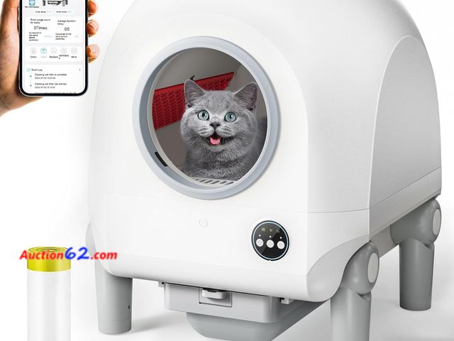 Lot 44-243b - Retail value of $313- Self Cleaning Cat Litter Box, Large Capacity for Multiple Cats 68L-9L, Smart App Control No Scooping, Automatic Cat Li...