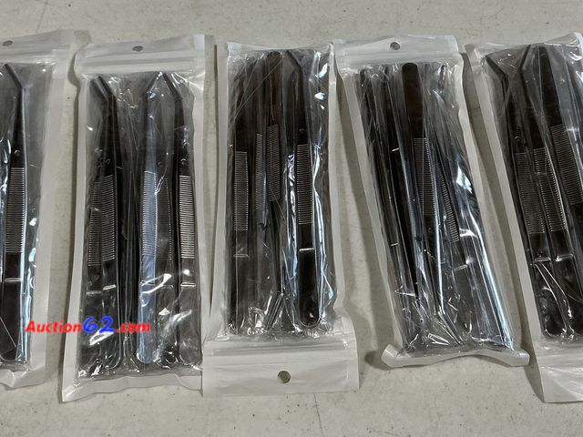 Lot 44-4013w - Lot of (5) CiviLight 6 Pieces (each) Sewing Machine Oil Tweezers - 6 Inch Long Curved Precision Stainless Steel Serger Tweezers for Craft Wi...