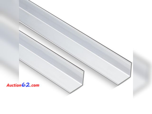 Lot 44-2806 - Blulu 2 Pcs Aluminum Angle Stock 48" Long x 3/5" Wide x 1/16" Thick, Aluminum Angle Iron Trim Angled Metal Bar Appears New, A basic inspecti...