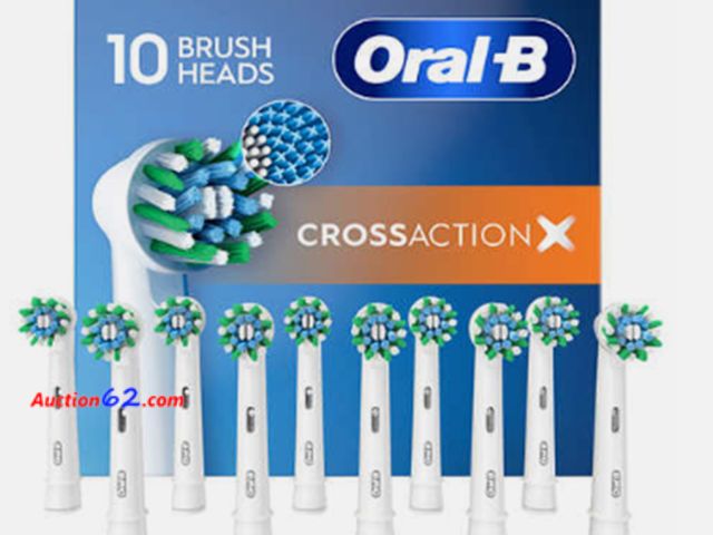 Lot 44-170b - 10 Refill Oral-B CrossAction X Replacement Electric Tooth brush Heads- (1) Opened E-Commerce Return, A basic inspection has been given to th...