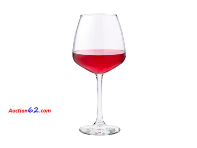 Lot 44-1940i - Libbey Vina Diamond Balloon Wine Glasses Set, Unique Angular Red Wine Glasses Set of 12, Large, Elegant Glass Wine Glasses for Celebratory E...