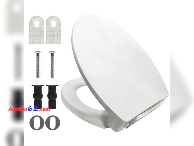 Lot 44-2802 - Soft Close Toilet Seat Elongated and Lid for TOTO SS114#01, Cotton White, Mounting Hardware included Appears New, A basic inspection has bee...