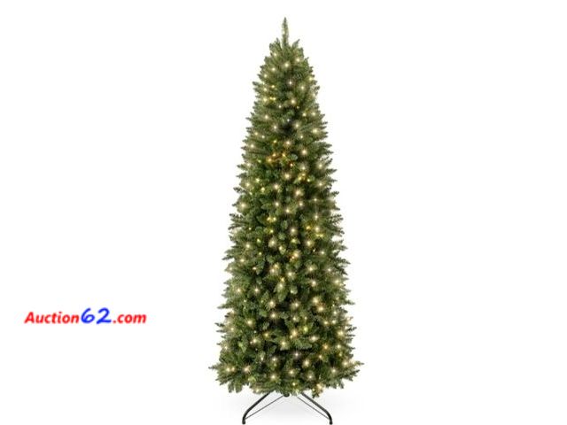 Lot 44-6953w - 6ft Prelit Spruce Pencil Christmas Tree w/ Incandescent Lights Appears New, A basic inspection has been given to this item. Sold AS-IS.