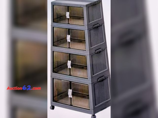 Lot 44-7225e - Collapsible storage bins with lids, dark grey, 49"×32"×29.5" E-Commerce Return, A basic inspection has been given to this item. Sold AS-IS.