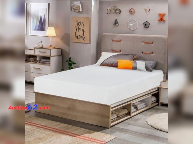 Lot 44-7351w - 8 inch twin mattress, medium firm, gel memory foam mattress, white, bed-in-a-box, certiPUR-US certified, pressure relief, cooling ventilated...