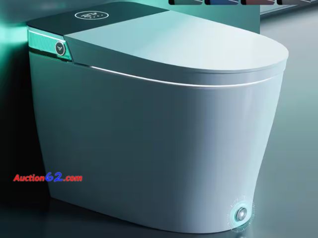 Lot 44-18b - Retail value $1,181- Elegant Luxury Elongated Smart Bidet Toilet in White w/Surprise Ambient Light, Build-in Tank, Auto Open/Close, UV Light...
