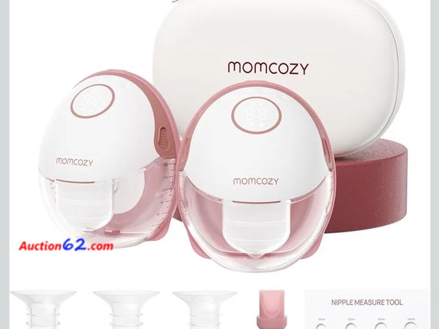 Lot 44-7168j - Mom Cozy breast pump handfree mobile style, M6, wearable breast feeding pump ideal rhythm for more milk, double fit flange more fit &amp; di...