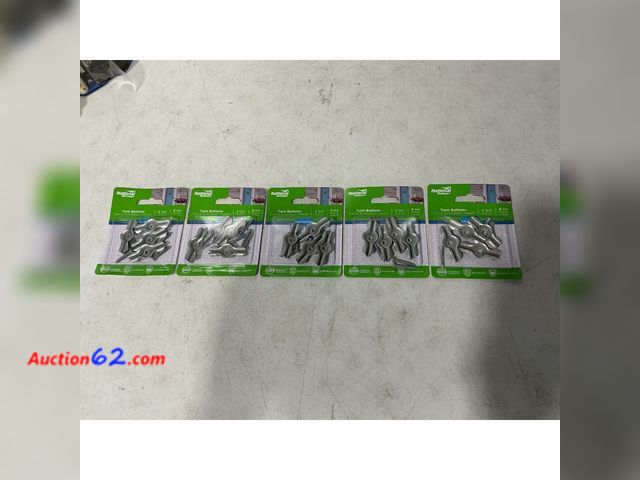 Lot 44-713i - Lot of (5) National Hardware Turn Buttons - 1 3/4, 4 pcs Appears New, A basic inspection has been given to this item. Sold AS-IS. See All Ph...