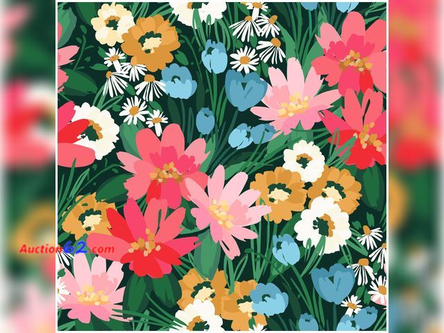 Lot 44-729 - Vintage Floral Peel and Stick Wallpaper, Colorful Retro Removable Contact Paper for Countertop, Cabinet and Drawer - Flower Renter Friendly ...