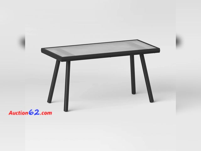 Lot 44-660p - Glass Rectangle Outdoor Patio Coffee Table Black - Room Essentials Appears New, A basic inspection has been given to this item. Sold AS-IS. ...