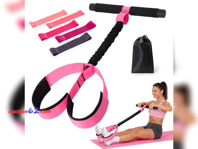 Lot 44-704 - Pedal Resistance Band with Handle, Home Gym Arm and Waist Training Pedal Band, Sit Up Exercise Equipment for Abdomen &amp; Core Workout, Inc...