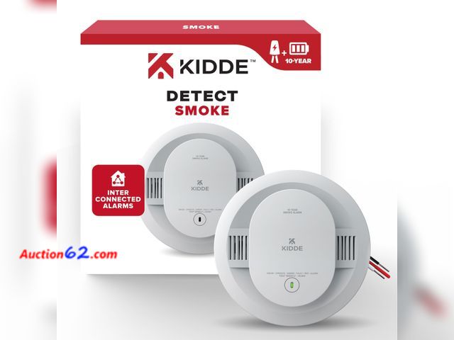 Lot 44-1889a - Kidde Hardwired Smoke Detector, 10-Year Battery Backup, Interconnectable, LED Warning Light Indicators, 20SA10 See All Photo's Appears New, ...