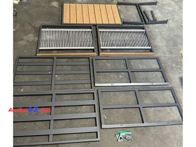Lot 44-169 - Outdoor Patio Coffee Table Parts - Wood Top &amp; Metal Frame See All Photo's Appears New, A basic inspection has been given to this item. S...