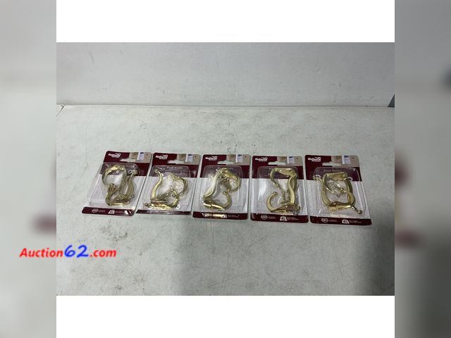 Lot 44-707i - Lot of (5) National Hardware Coat Hooks - Decorative Design, Brass Finish Appears New, A basic inspection has been given to this item. Sold ...