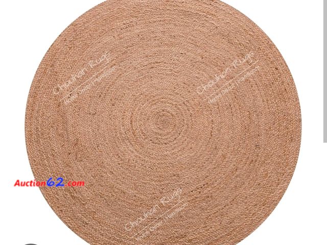 Lot 44-6626g - Natural Jute Round Area Rug Handwoven Boho Indoor Farmhouse Braided Circular (Natural - R3, 3x3 - Round) Appears New, A basic inspection has...