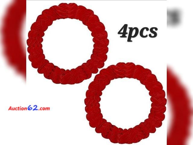 Lot 44-4092p - Ceenna 4 Red Velvet Braided Wreaths (Red,14 Inch) Appears New, A basic inspection has been given to this item. Sold AS-IS.