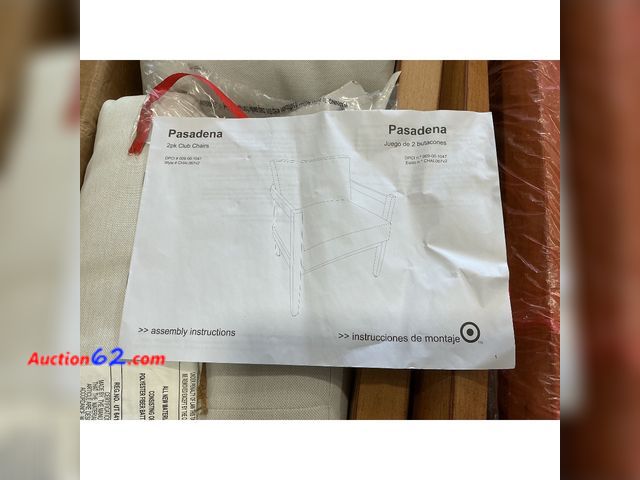 Lot 44-898f - $300 Retail price - Pasadena 2pk Club Chairs - Assembly Instructions Included Not Tested E-Commerce Return, A basic inspection has been give...