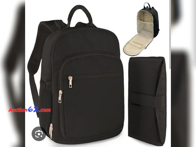Lot 44-6530r - JINSTABAG Diaper Bag Backpack Small Diaper Baby Bag for Travel, Mini Lightweight Diaper Backpack with Changing Pad Insulated Pockets (Black)...