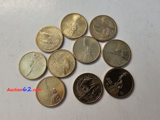Lot 44-8330q - TEN (10) 2024 STEELPLOW ILLINOIS INNOVATION DOLLARS. BRILLIANT UNCIRCULATED. $10 FACE.-NT