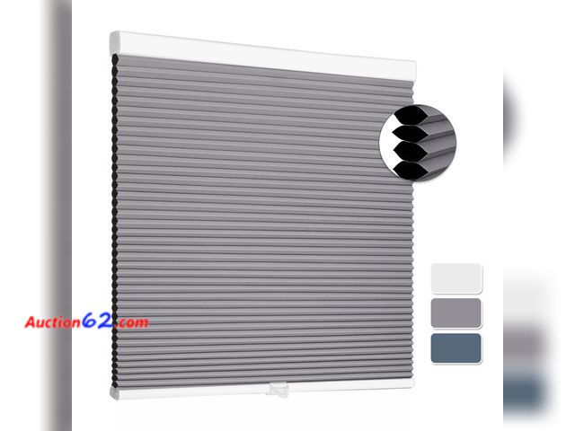 Lot 44-2764w - SUNFREE Cellular Shades Cordless Blackout, Honeycomb Blinds for Window and Door, Home and Office, Easy to Install, Thermal Insulated &amp; N...