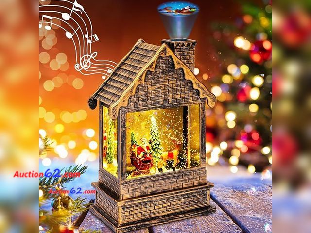 Lot 44-9069o - Retail of $34.99-Garma Lighted Christmas Snow Globe Musical Lantern with Timer Appears New, A basic inspection has been given to this item. ...