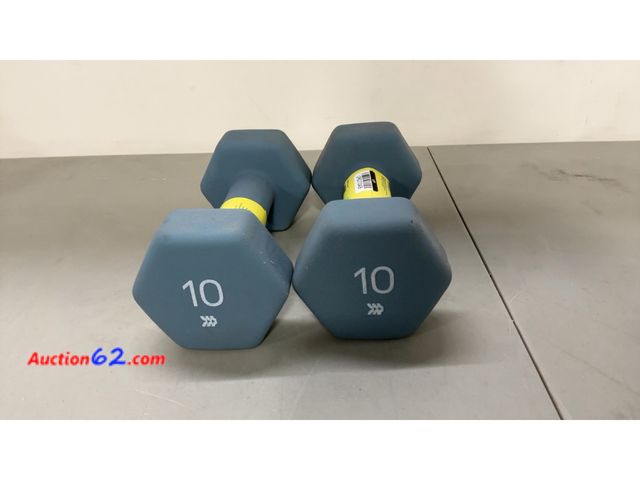 Lot 44-1769j - Dumbbell 10lbs Blue - All in Motion™: PVC Coated, Iron Filled, Single Weight Not Tested See All Photo's E-Commerce Return, A basic inspectio...