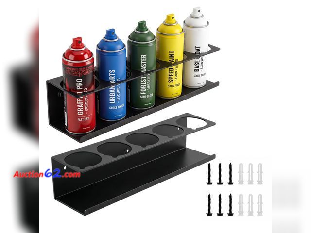 Lot 44-1617e - MARNNOU 2 Pcs Aerosol Spray Can Holder Rack Organizer for Garage and Shop Not Tested See All Photo's Appears New, A basic inspection has bee...