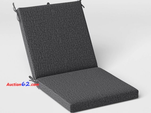 Lot 44-1557p - $40 Retail value- 43"x21" Solid Woven Outdoor Chair Cushion Charcoal - Threshold Appears New, A basic inspection has been given to this item...