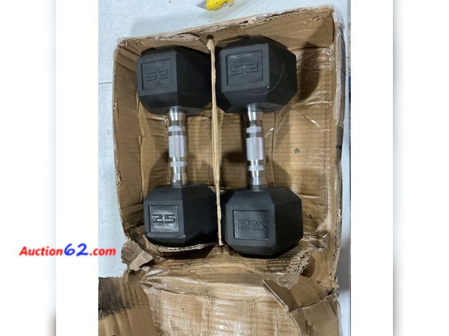 Lot 44-1106i - 50lb Coated Dumbbell Set - 2x25lb Appears New, A basic inspection has been given to this item. Sold AS-IS.