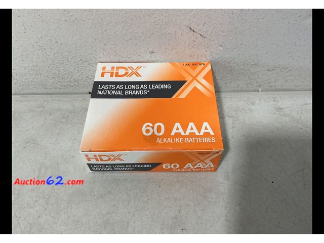 Lot 44-530m - HDX 60 AAA Alkaline Batteries Not Tested See All Photo's Appears New, A basic inspection has been given to this item. Sold AS-IS.