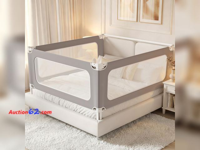 Lot 44-2690 - $179.99 Retail price - MagicFox 3 Piece Queen Size Bed Rail for Toddlers,Upgraded Height Adjustable Baby Bed Rail Guard, Thickened Child Saf...