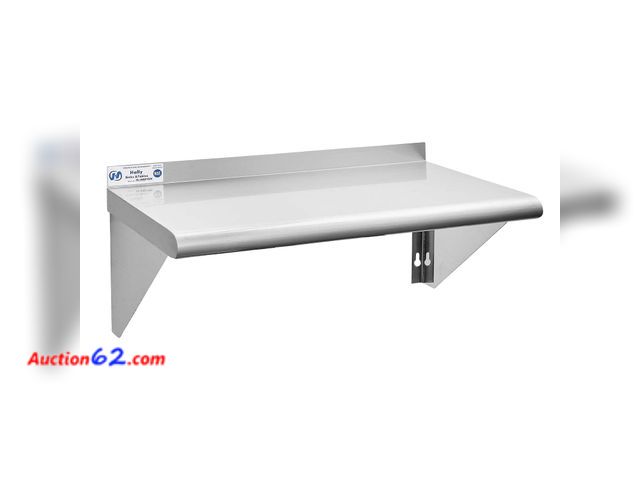 Lot 44-173 - Hally Stainless Steel Shelf 14 x 24 Inches 250 lb Commercial Wall Mount Floating Shelving for Restaurant, Kitchen, Home and Hotel Appears Ne...