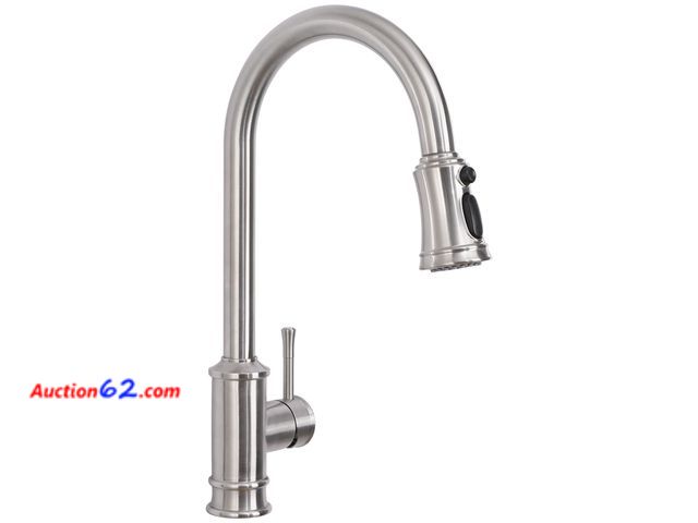 Lot 44-2563a - Brushed Nickel Kitchen Faucet with Pull Down Sprayer, Vintage 3 Mode Sprayer Kitchen Sink Faucet for Praticial Use, Antique Farmhouse Style,...
