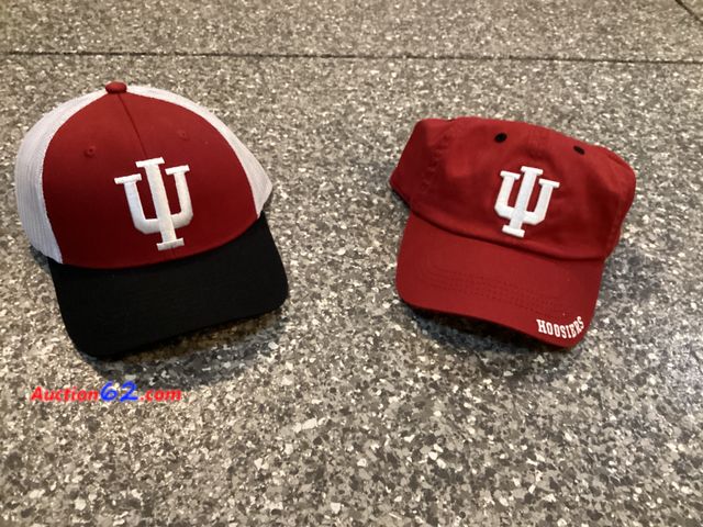 Lot 44-7712j - Lot of (2) Indiana University hats.  Appears New, A basic inspection has been given to this item. Sold AS-IS. See All Photo's