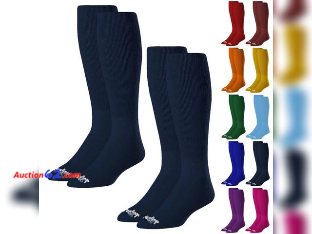 Lot 44-5614M - Rawlings Baseball/Softball Socks | 2 Pair | Navy Blue | Large Appears New, A basic inspection has been given to this item. Sold AS-IS.